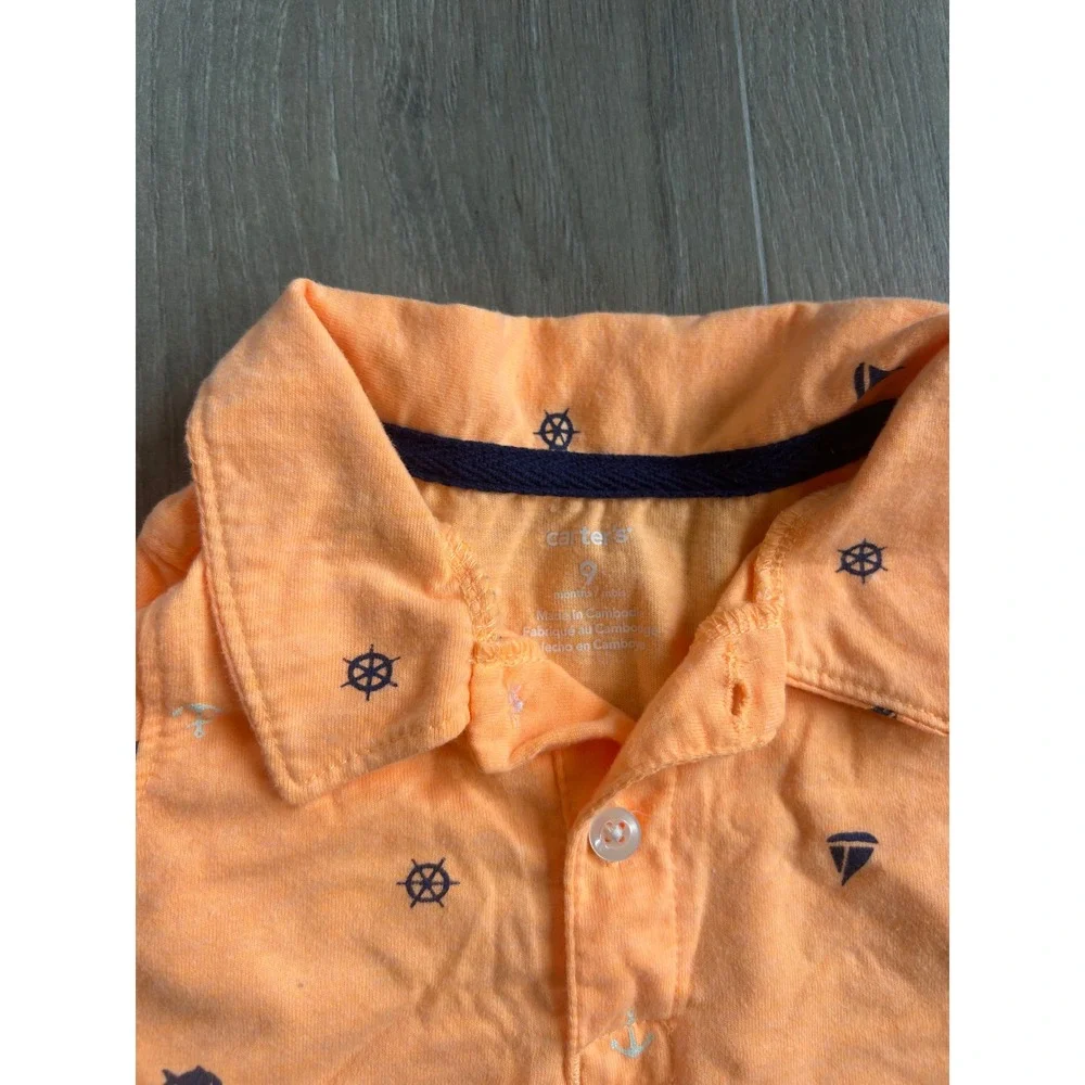 Carters Baby Boy Bundle of 3 Polo Shirts Size 6-9 Months Nautical Alligator Set